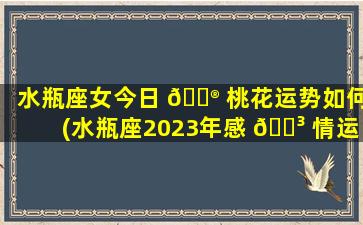 水瓶座女今日 💮 桃花运势如何(水瓶座2023年感 🐳 情运势)